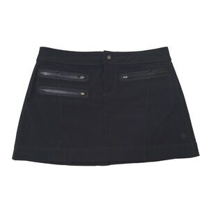 Athleta Fleece Lined Mini Skirt Womens 4 Petite Black Apres Ski Gym Athleisure
